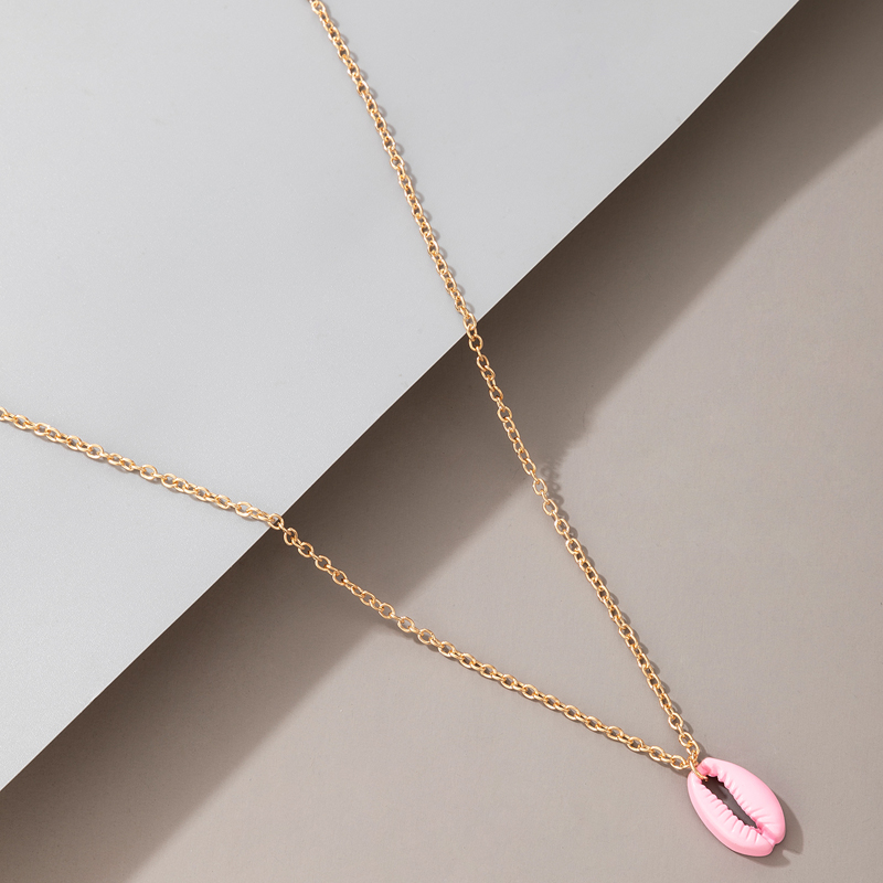 Nihaojewelry الجملة مجوهرات جديد بسيط الوردي قذيفة معلقة الترقوة سلسلة display picture 1