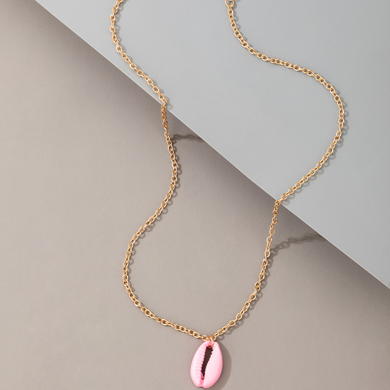 Nihaojewelry Wholesale Jewelry New Simple Pink Shell Pendent Clavicle Chain display picture 3