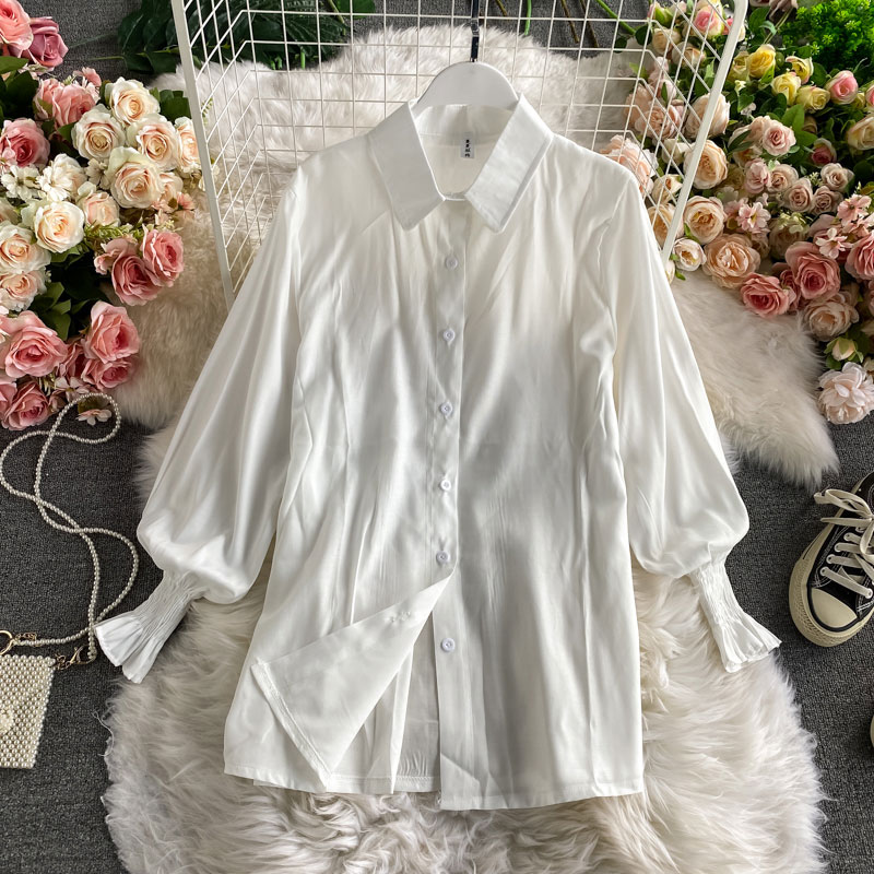 Wholesale Solid Color Knitted Long Sleeve Shirt Skirt Two-piece Suit Nihaojewelry display picture 5