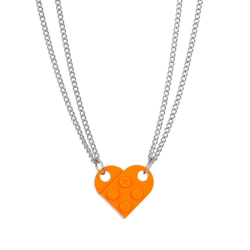 Wholesale Jewelry Simple Style Heart Shape Alloy Resin Pendant Necklace display picture 2