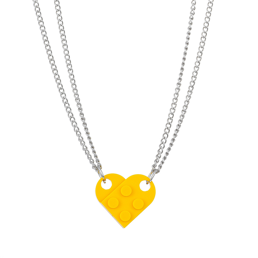 Wholesale Jewelry Simple Style Heart Shape Alloy Resin Pendant Necklace display picture 4