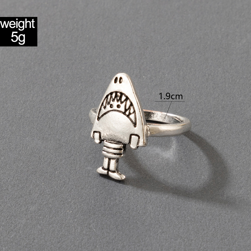 Korean Style Cute Shark Ring Wholesale Nihaojewelry display picture 7