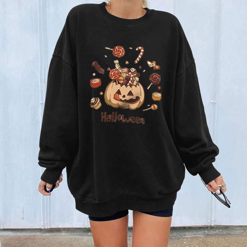 Fashion Pumpkin Ice Cream Print Pullover Sweater Wholesale Nihaojewelry display picture 10