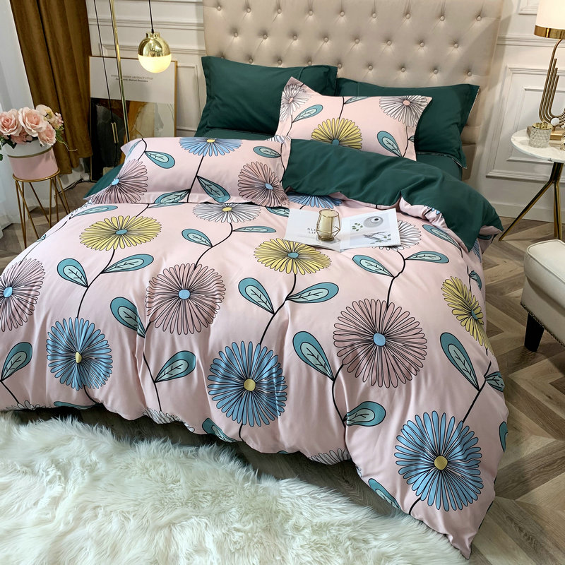 Large Version Flower Printing Brushed Bedding Four-piece Set Wholesale Nihaojewelry display picture 8