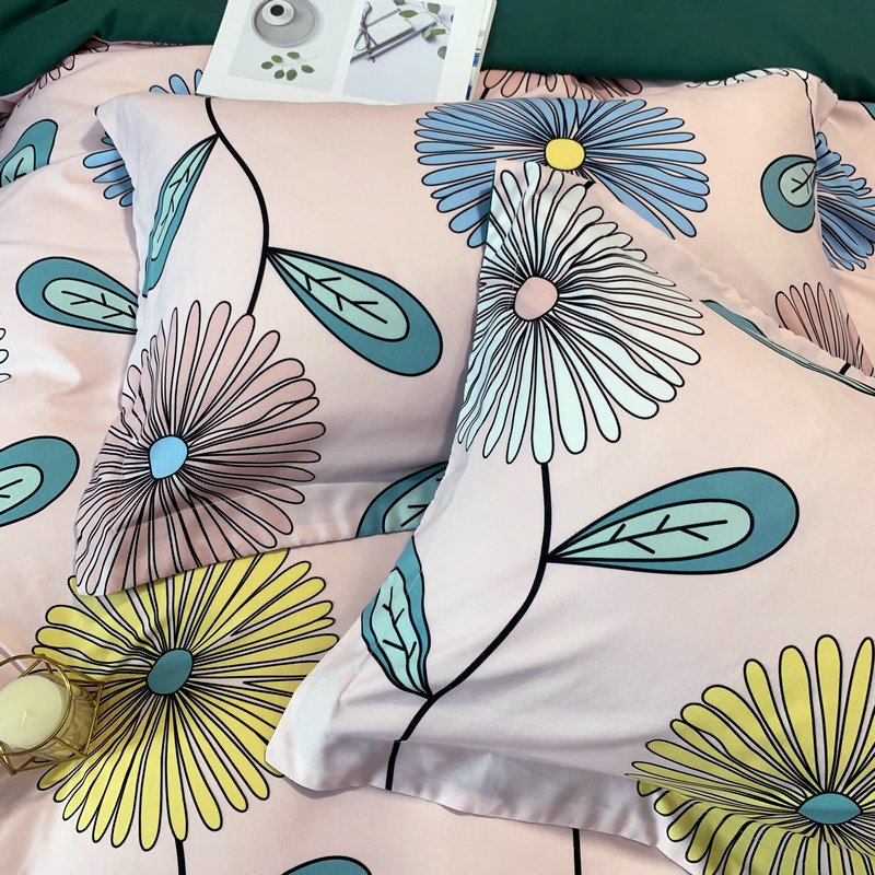 Large Version Flower Printing Brushed Bedding Four-piece Set Wholesale Nihaojewelry display picture 9