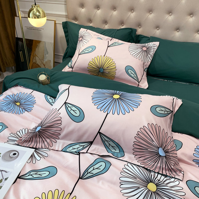 Large Version Flower Printing Brushed Bedding Four-piece Set Wholesale Nihaojewelry display picture 11