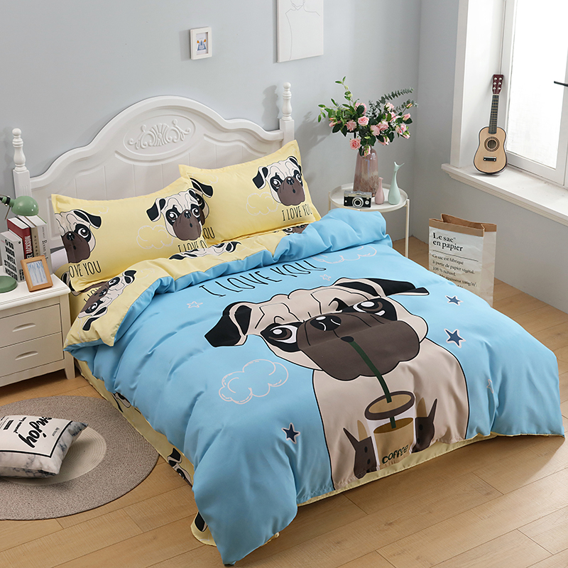 Wholesale Cartoon Dog Drinking Pattern Printing Bedding Four-piece Set Nihaojewelry display picture 3