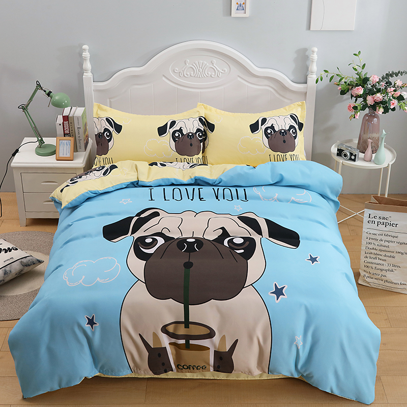 Wholesale Cartoon Dog Drinking Pattern Printing Bedding Four-piece Set Nihaojewelry display picture 5