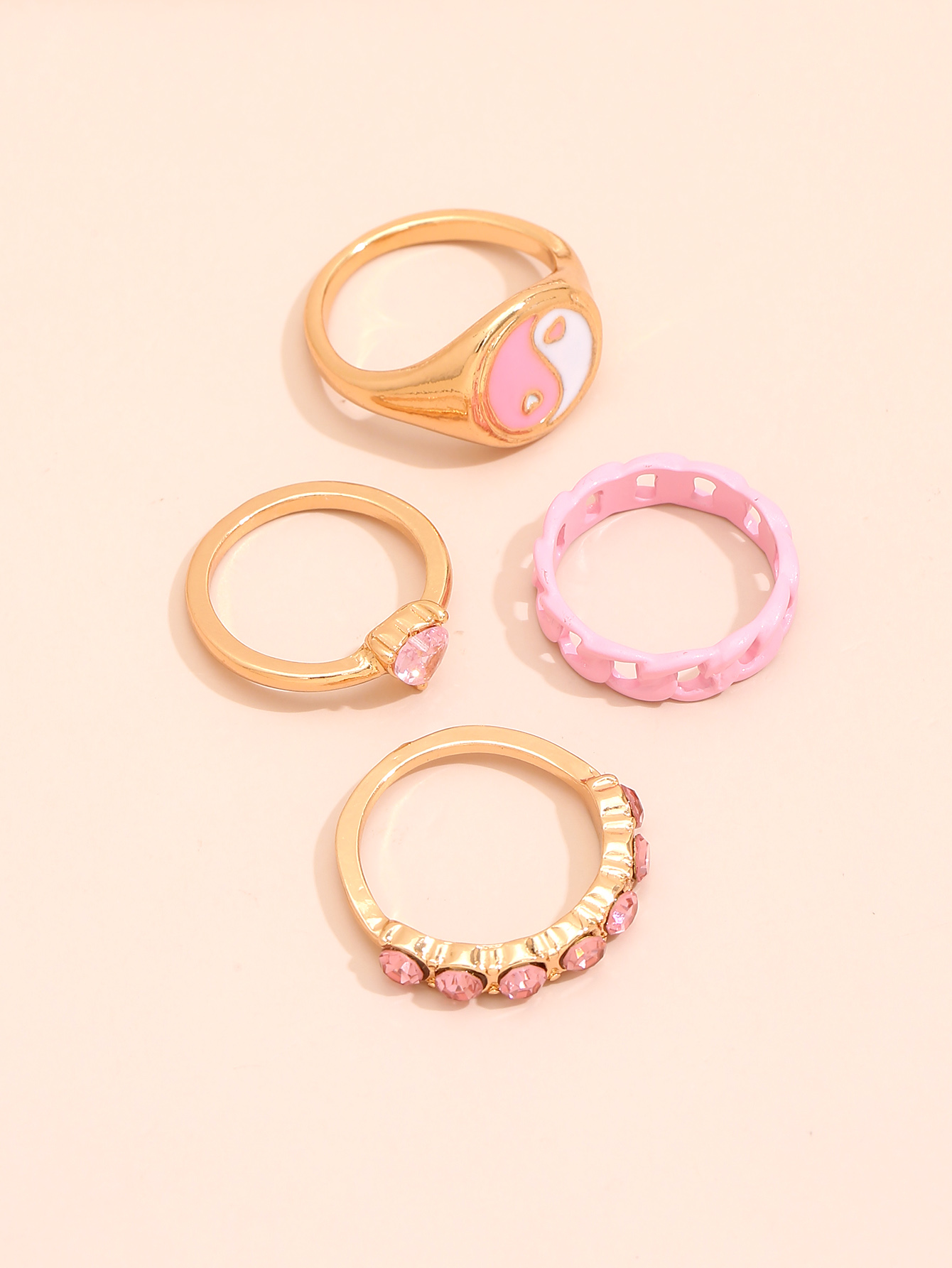 Fashion Color Drip Oil Alloy Ring Combination Wholesale Nihaojewelry display picture 2