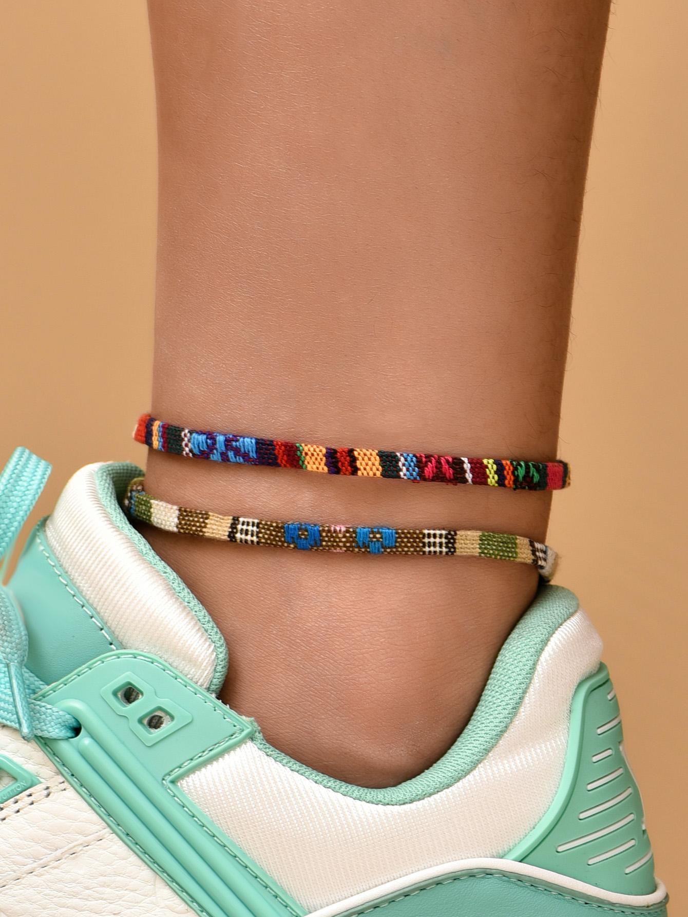 Ethnic Clashing Color Braided Anklet Wholesale Nihaojewelry display picture 4