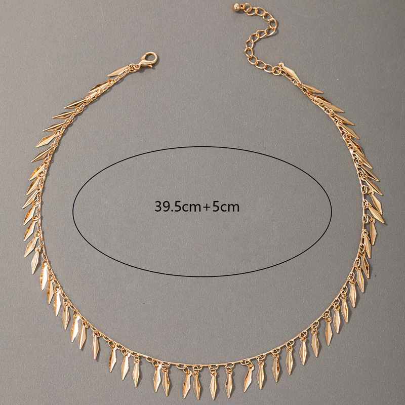 New Leaves Tassels Alloy Single-layer Necklace Wholesale Nihaojewelry display picture 3