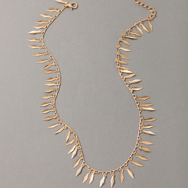Neue Blätter Quasten Legierung Einschichtige Halskette Großhandel Nihaojewelry display picture 6