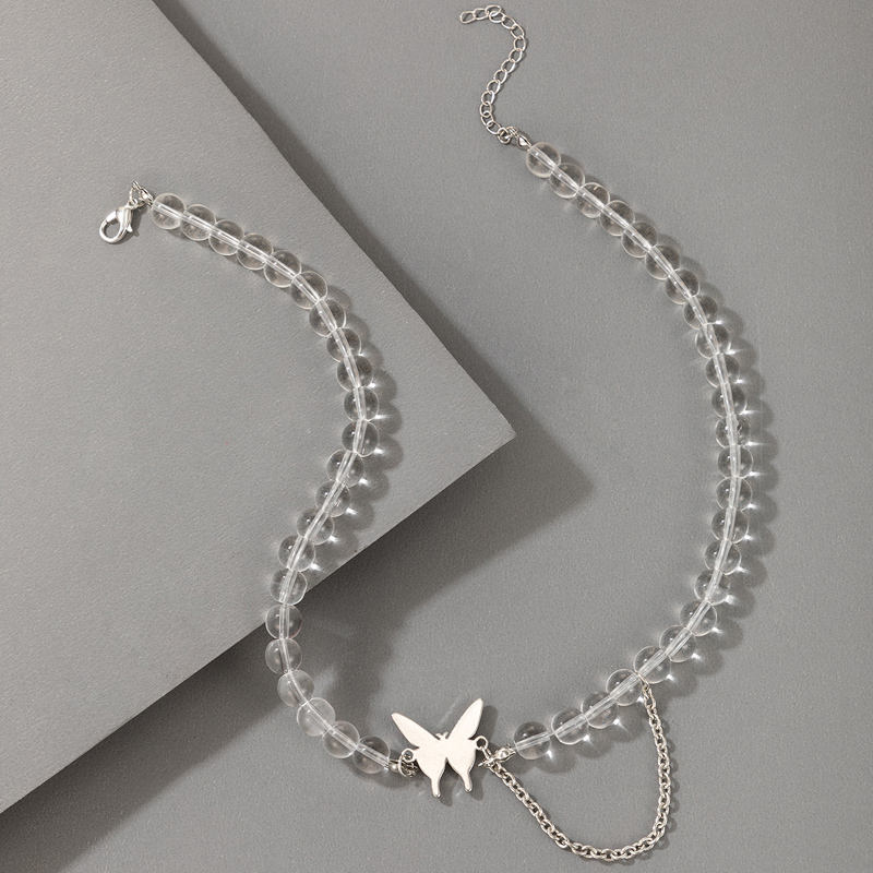 Nouveau Collier Papillon De Perles Transparentes En Gros Nihaojewelry display picture 1
