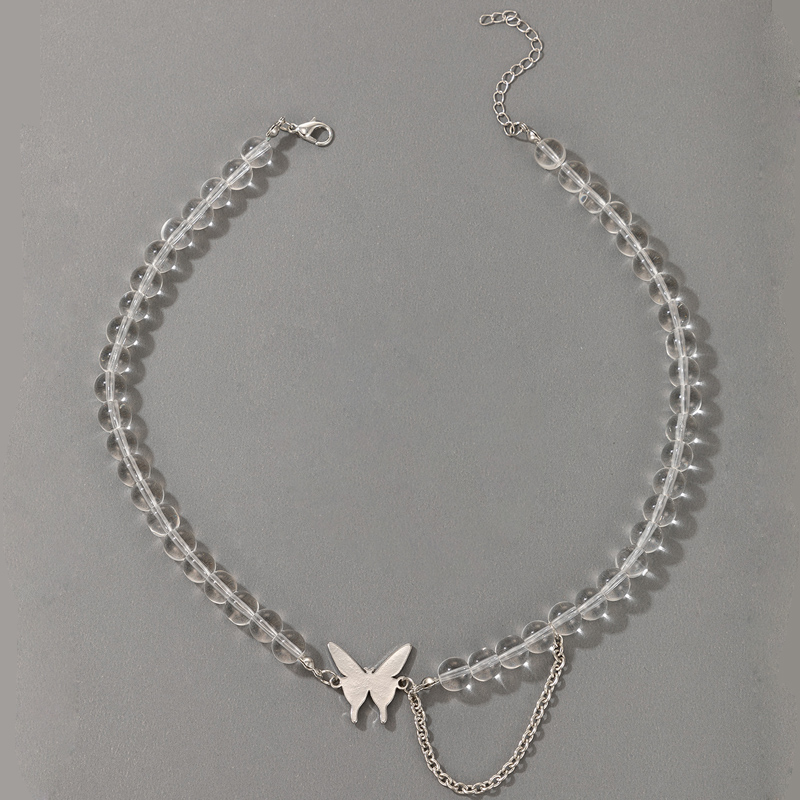 Nouveau Collier Papillon De Perles Transparentes En Gros Nihaojewelry display picture 4