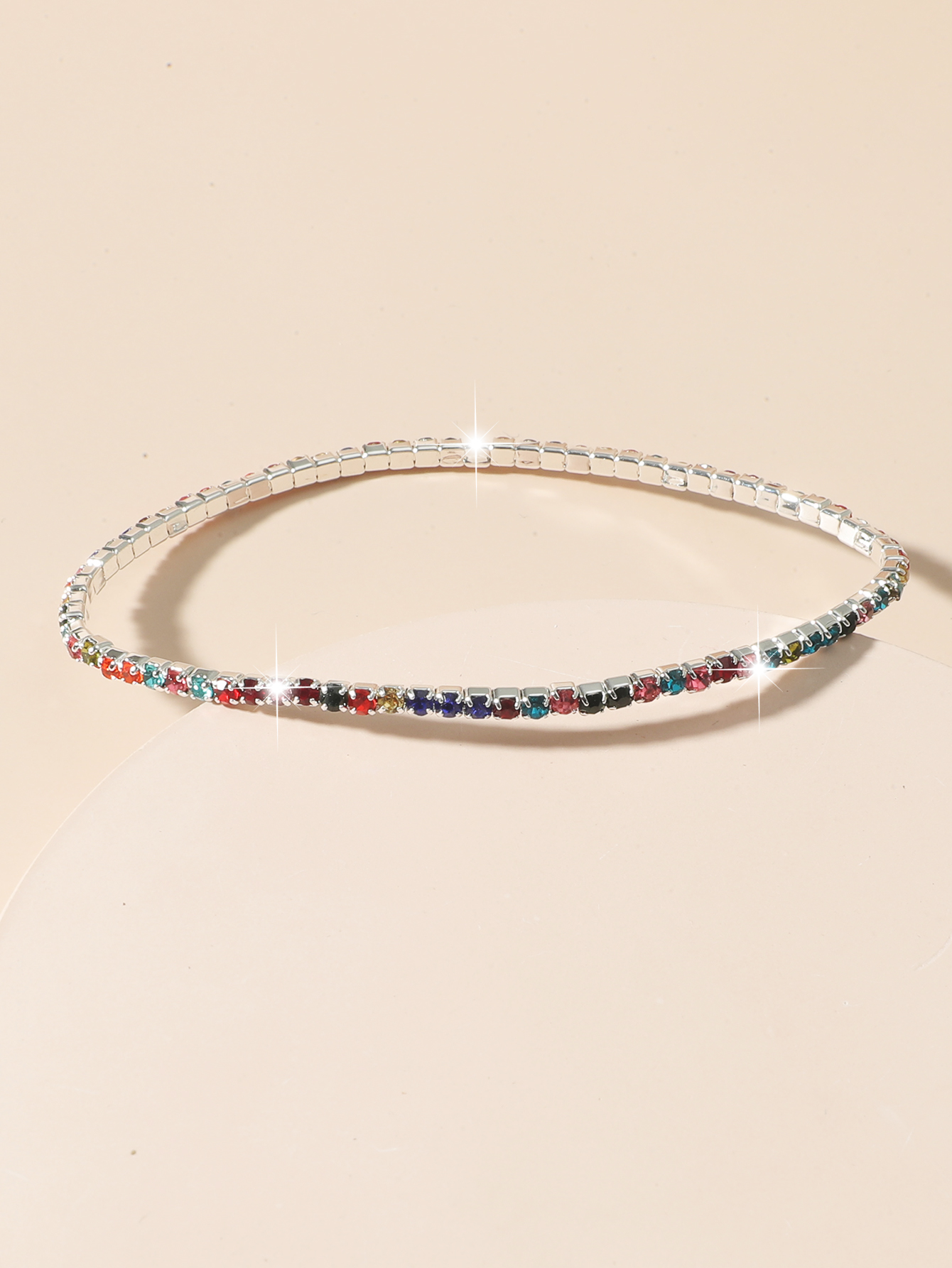 Simple Colorful Ultra-fine Single Drainage Diamond Bracelet Wholesale Nihaojewelry display picture 1
