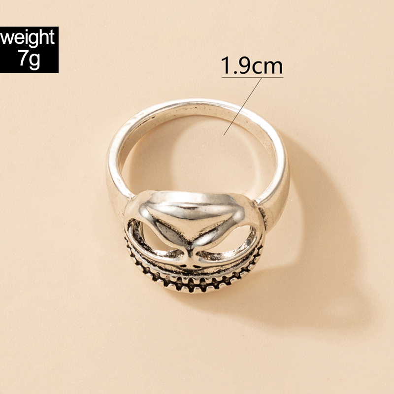 Retro Hollow Devil Face Alloy Ring Wholesale Nihaojewelry display picture 4