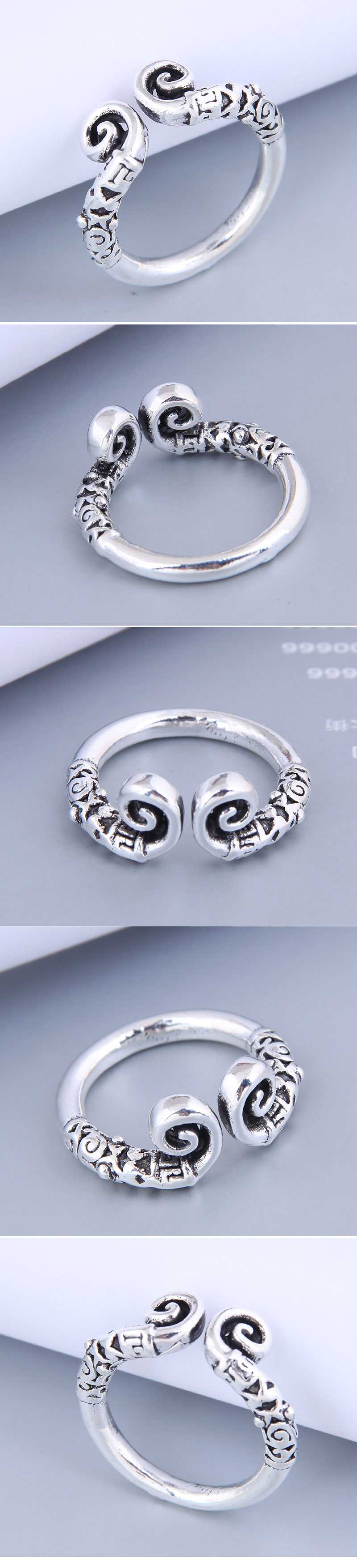 Retro Geometric Twisted Alloy Open Ring Wholesale Nihaojewelry display picture 1