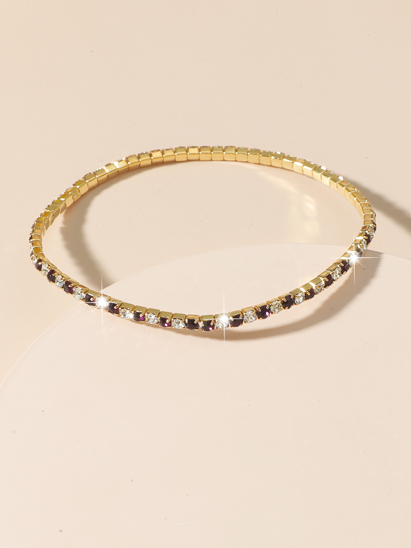 Simple Single Row Square Zircon Golden Bracelet Wholesale Nihaojewelry display picture 1