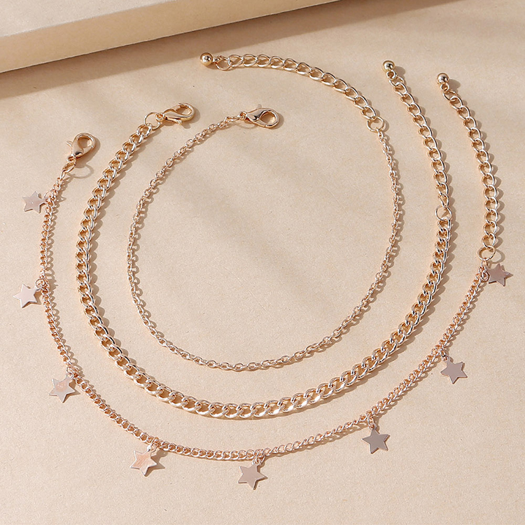 Simple Small Star Chain Multi-layer Copper Anklet Wholesale Nihaojewelry display picture 1