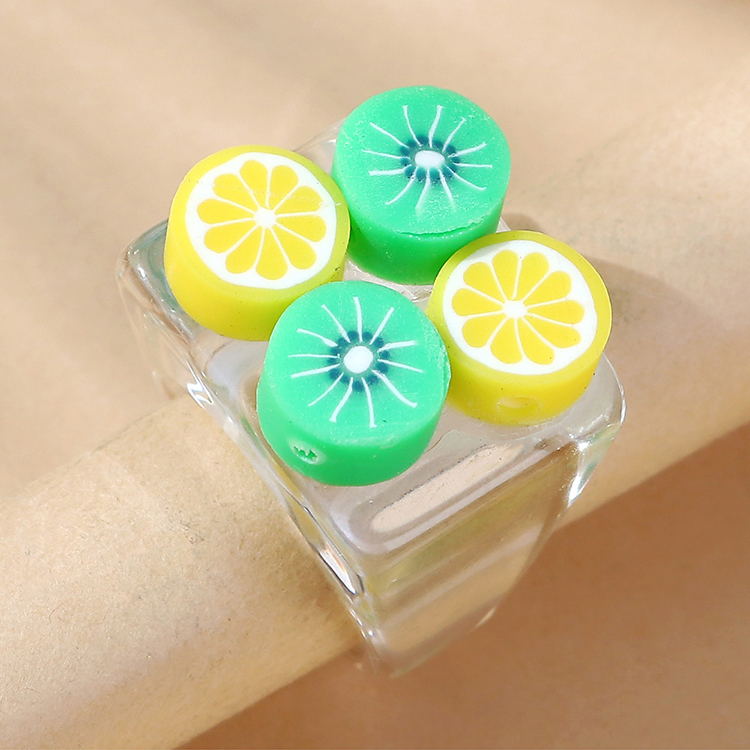 Wholesale Jewelry Fruit Transparent Wide Ring Nihaojewelry display picture 1