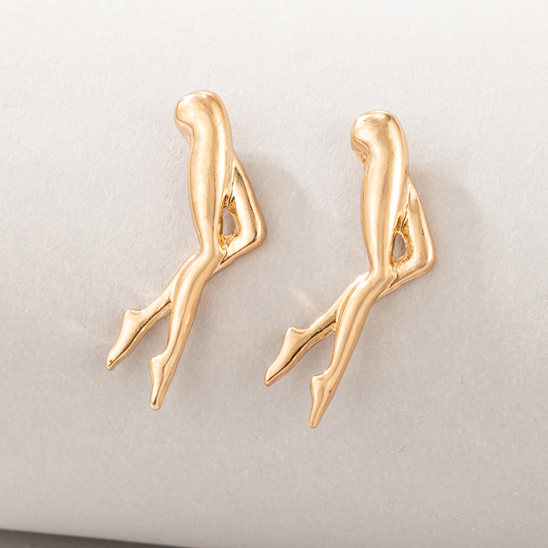 Wholesale Jewelry Ballet Leg Shape Stud Earrings Nihaojewelry display picture 2