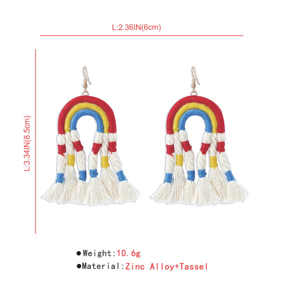 Fashion Colorful Fabric Tassel Earrings Wholesale Nihaojewelry display picture 2