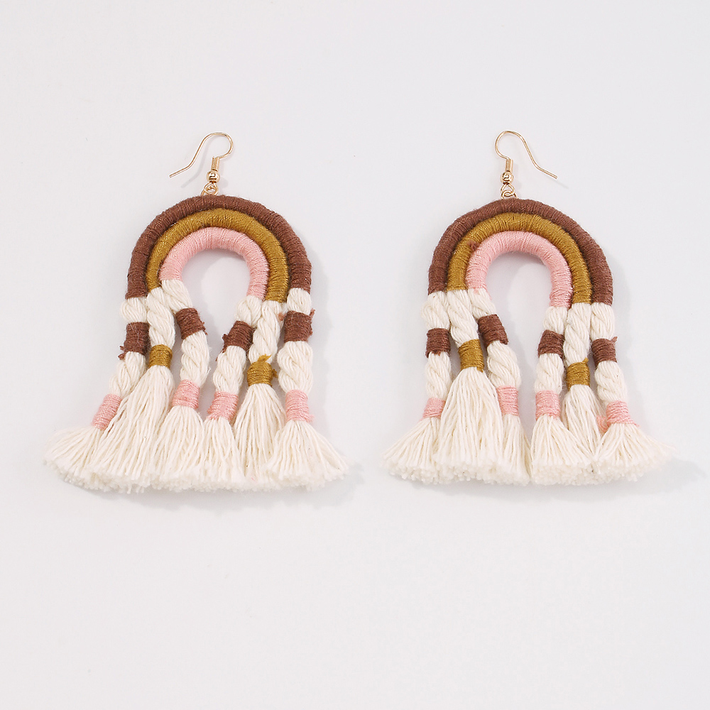 Fashion Colorful Fabric Tassel Earrings Wholesale Nihaojewelry display picture 6
