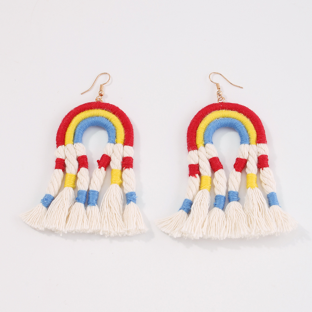 Fashion Colorful Fabric Tassel Earrings Wholesale Nihaojewelry display picture 8