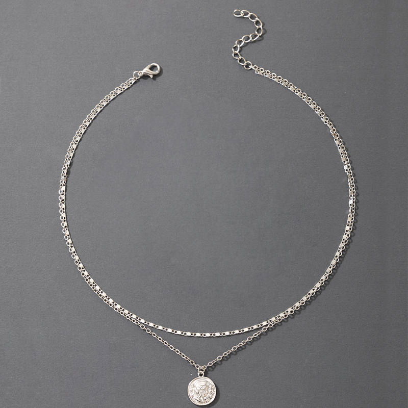 Retro-porträt Anhänger Mehrschichtige Halskette Großhandel Nihaojewelry display picture 1