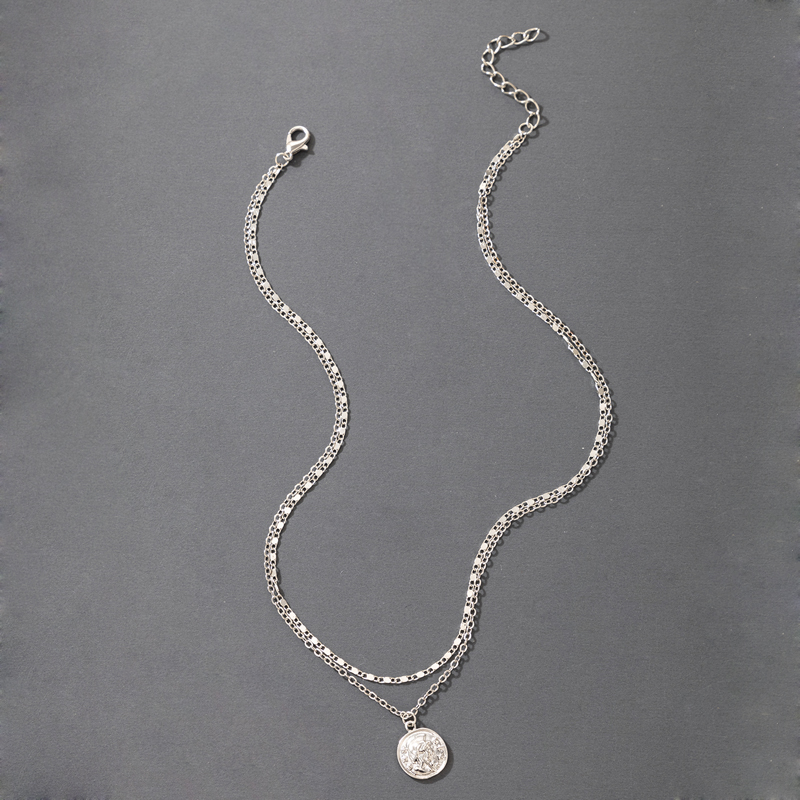 Retro-porträt Anhänger Mehrschichtige Halskette Großhandel Nihaojewelry display picture 3
