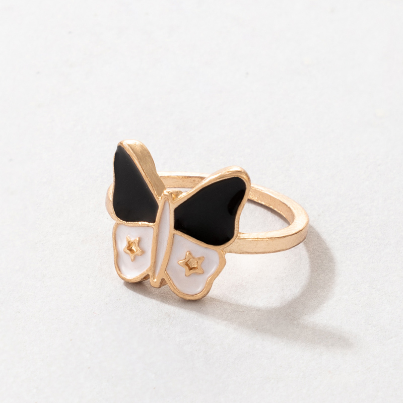 Simple Butterfly Drop Oil Alloy Ring Wholesale Nihaojewelry display picture 1