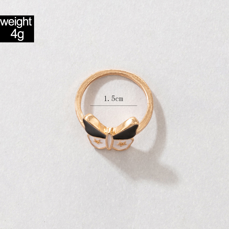 Simple Butterfly Drop Oil Alloy Ring Wholesale Nihaojewelry display picture 5
