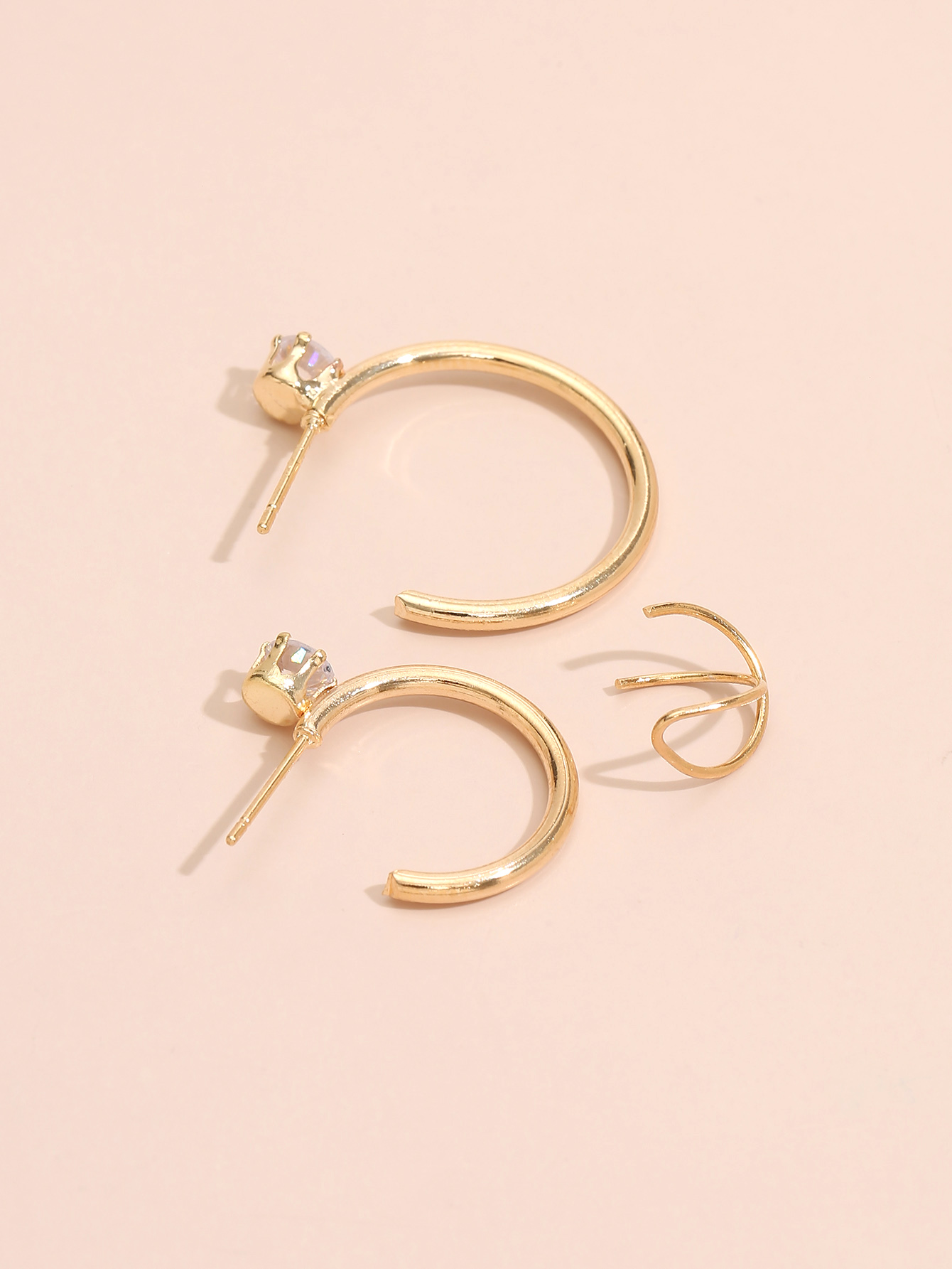 Simple C-shape Copper Ear Clip Combination Wholesale Nihaojewelry display picture 3