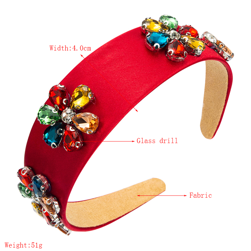 Retro Broad Brim Stained Glass Drill Headband Wholesale Nihaojewelry display picture 1