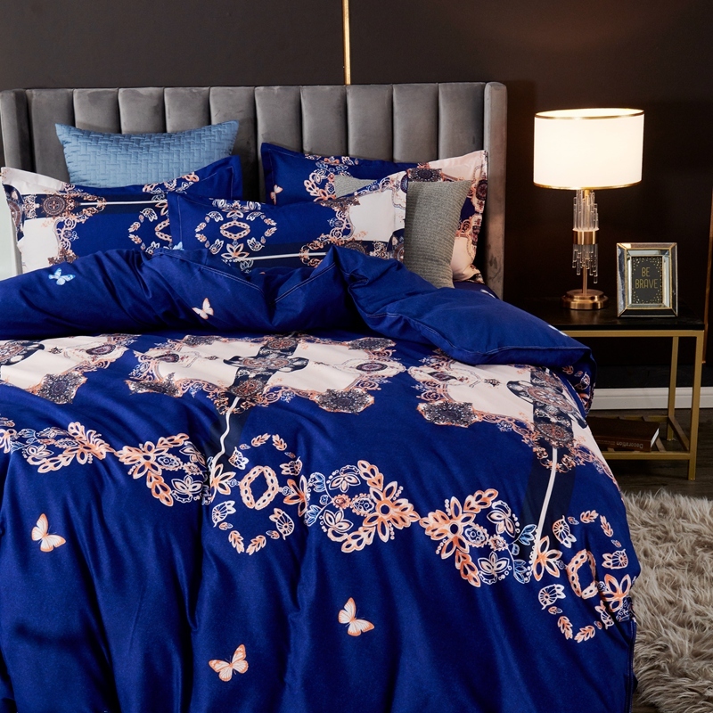 Wholesale Geometric Totom Print Brushed Blue Quilt Cover Bedding Set Nihaojewelry display picture 4