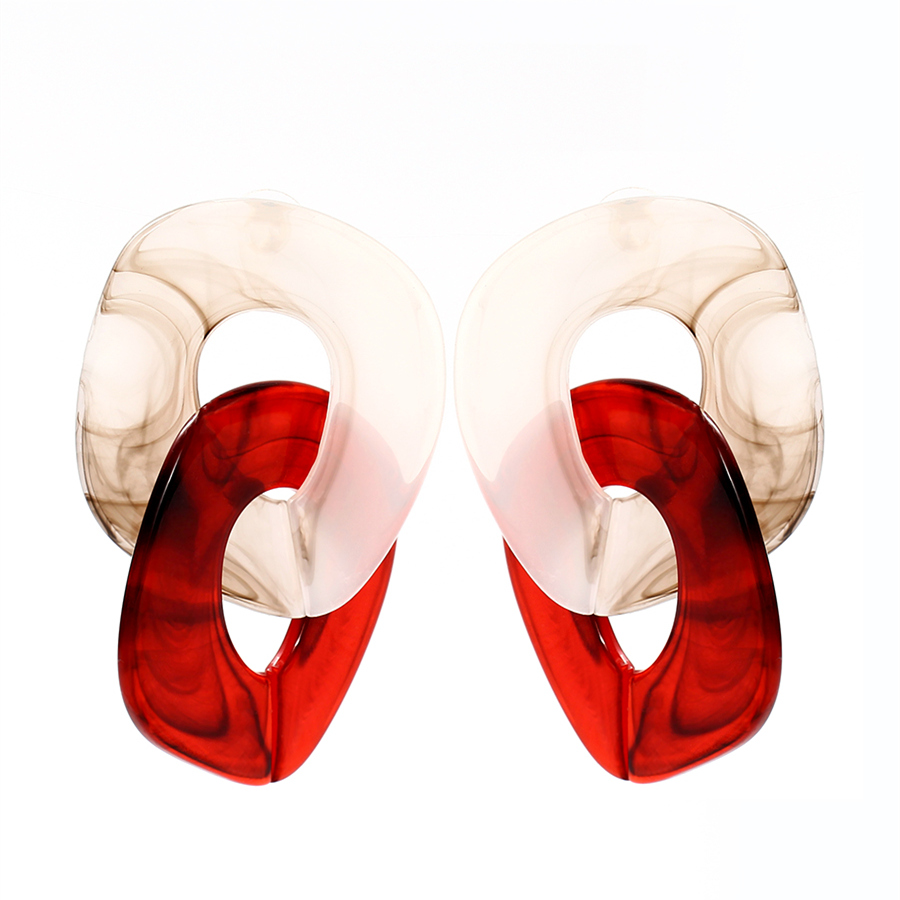 Boucles D&#39;oreilles Géométriques De Couleur Contrastée display picture 1