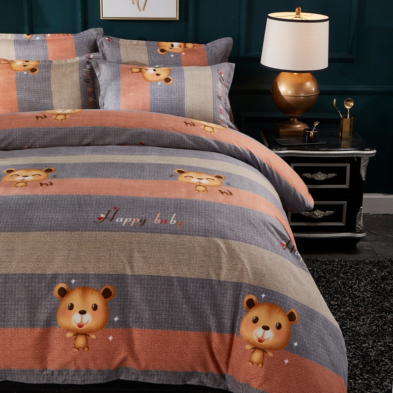 Wholesale Cartoon Bear Hit Color Print Brushed Quilt Cover Bedding Set Nihaojewelry display picture 6
