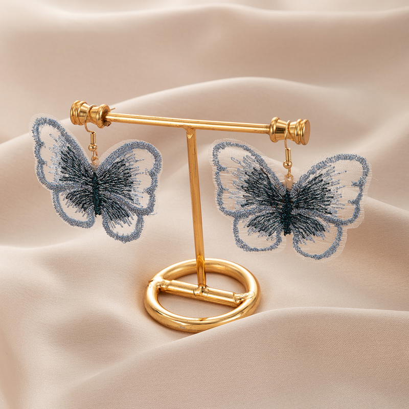 Ethnic Style Lace Butterfly Tassel Earrings Wholesale Nihaojewelry display picture 3