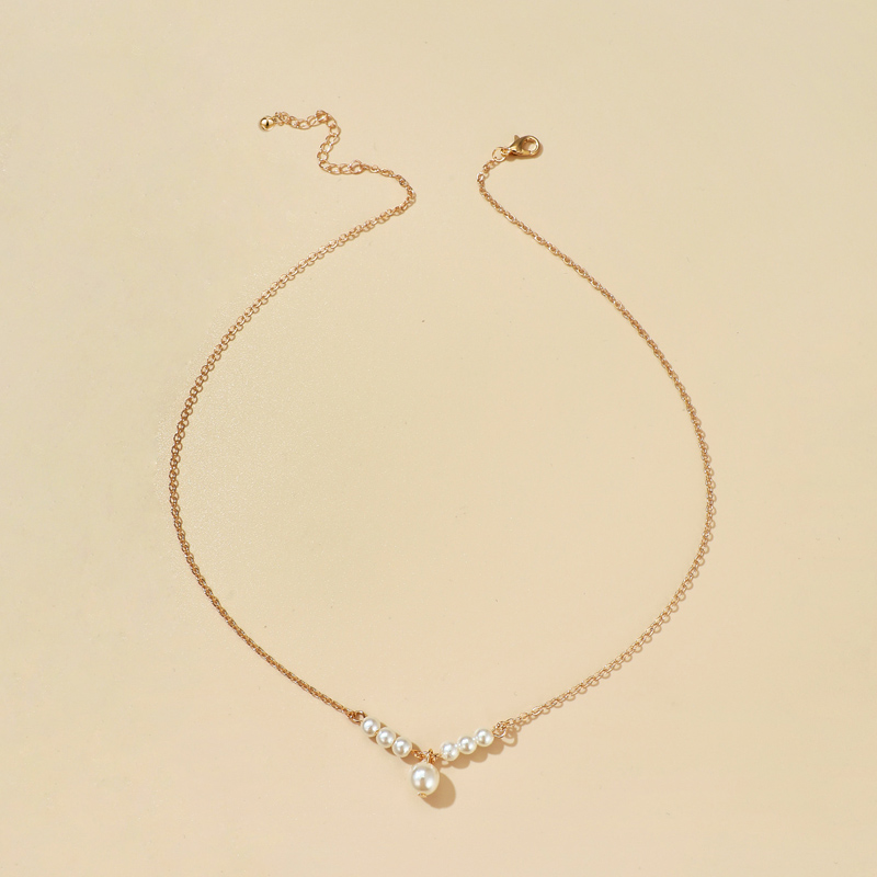 Neue Einfache Perlen Hängende Legierung Halskette Großhandel Nihao Schmuck display picture 1