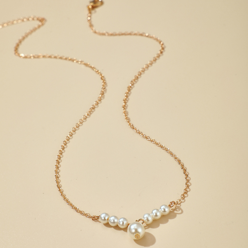 Neue Einfache Perlen Hängende Legierung Halskette Großhandel Nihao Schmuck display picture 2