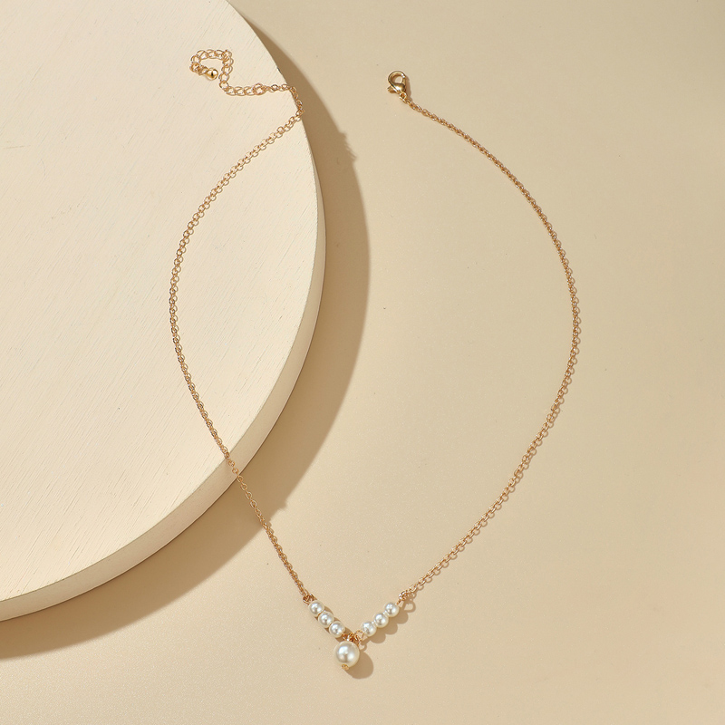 Neue Einfache Perlen Hängende Legierung Halskette Großhandel Nihao Schmuck display picture 5