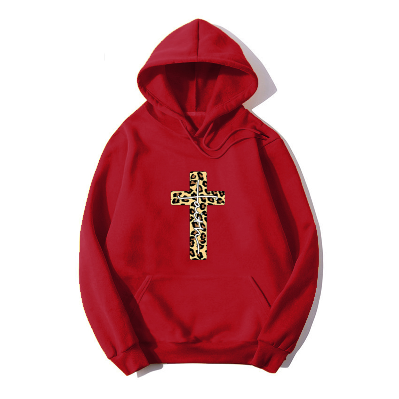 Cross Letter Printed Hooded Loose Sweater Wholesale Nihaojewelry display picture 6