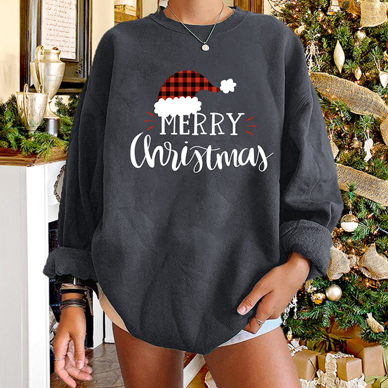 Wholesale Christmas Hat Letter Printed Round Neck Long-sleeved Sweater Nihaojewelry display picture 3