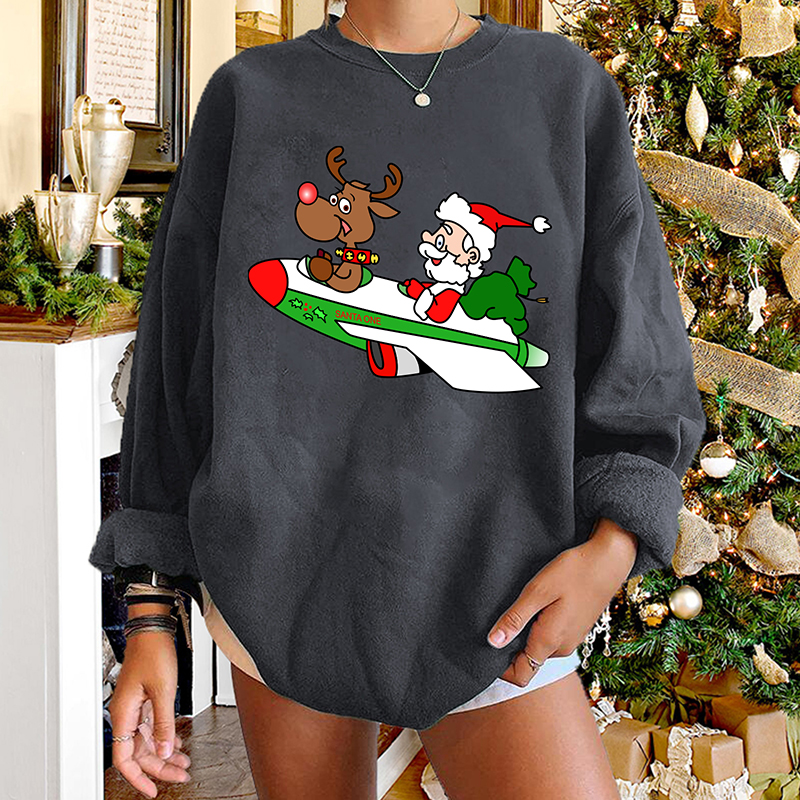 Christmas Elk Santa Claus Long-sleeved Round Neck Sweater Wholesale Nihaojewelry display picture 3