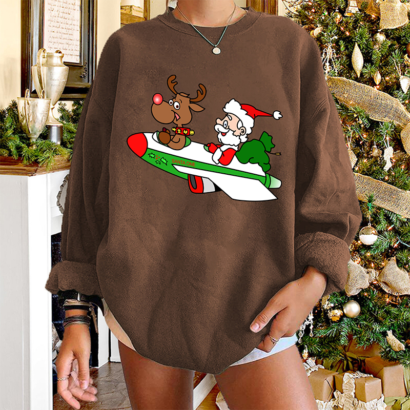 Christmas Elk Santa Claus Long-sleeved Round Neck Sweater Wholesale Nihaojewelry display picture 5