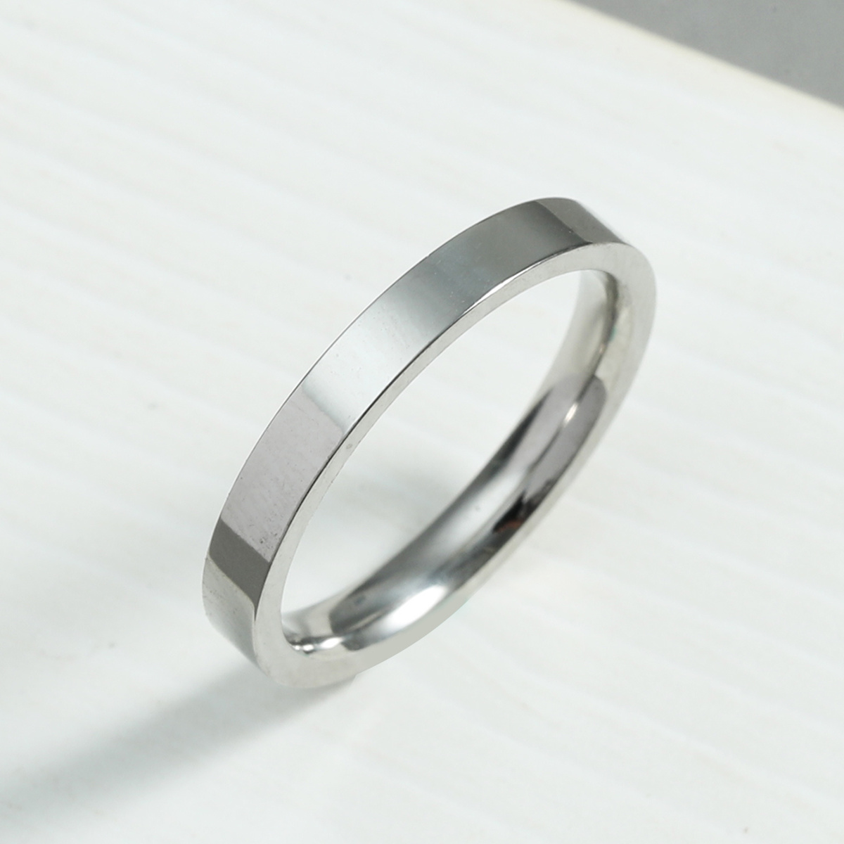 Simple Titanium Steel Glossy Fine Ring Wholesale Nihaojewelry display picture 2