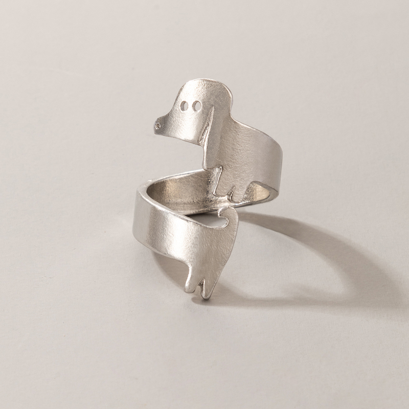 Wholesale Creative Fashion Cute Puppy Open Ring Nihaojewelry display picture 2