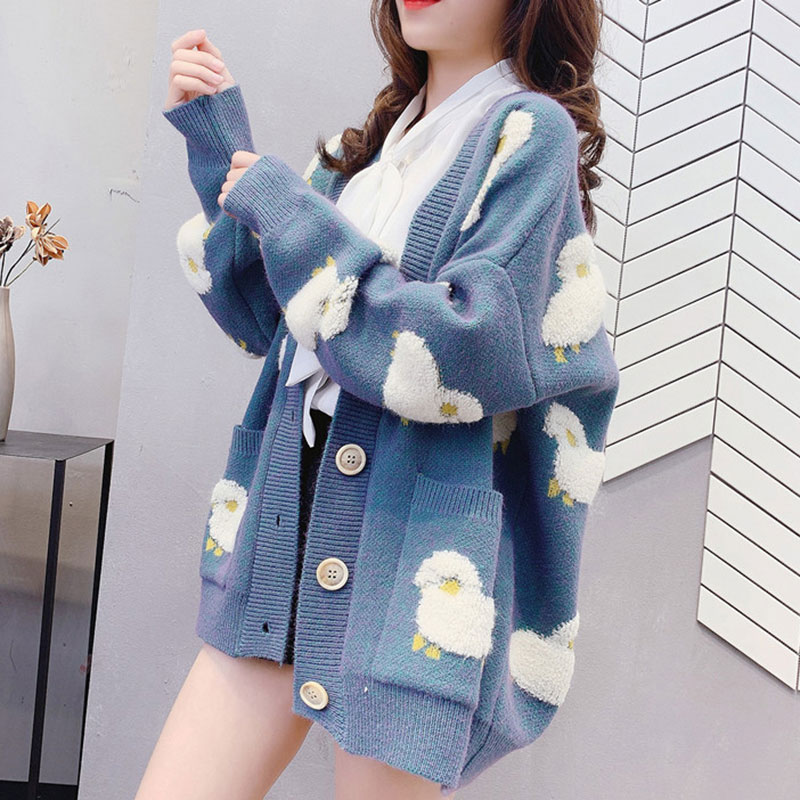 Wholesale Cartoon Lamb Pattern Knitted Cardigan Sweater Nihaojewelry display picture 6