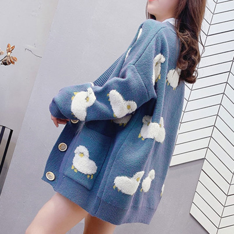 Wholesale Cartoon Lamb Pattern Knitted Cardigan Sweater Nihaojewelry display picture 7