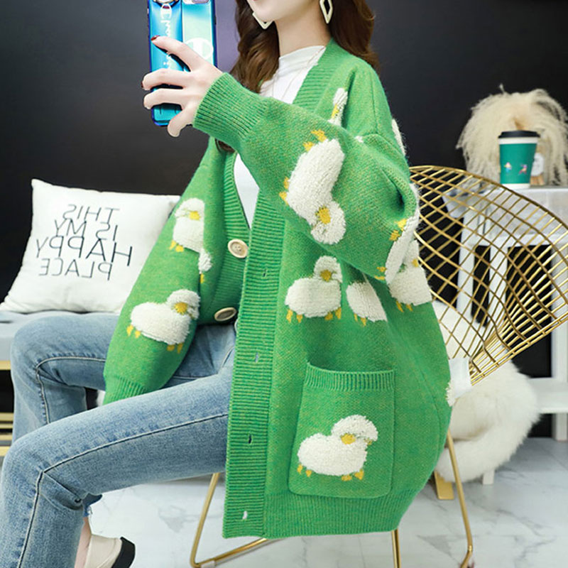 Wholesale Cartoon Lamb Pattern Knitted Cardigan Sweater Nihaojewelry display picture 11